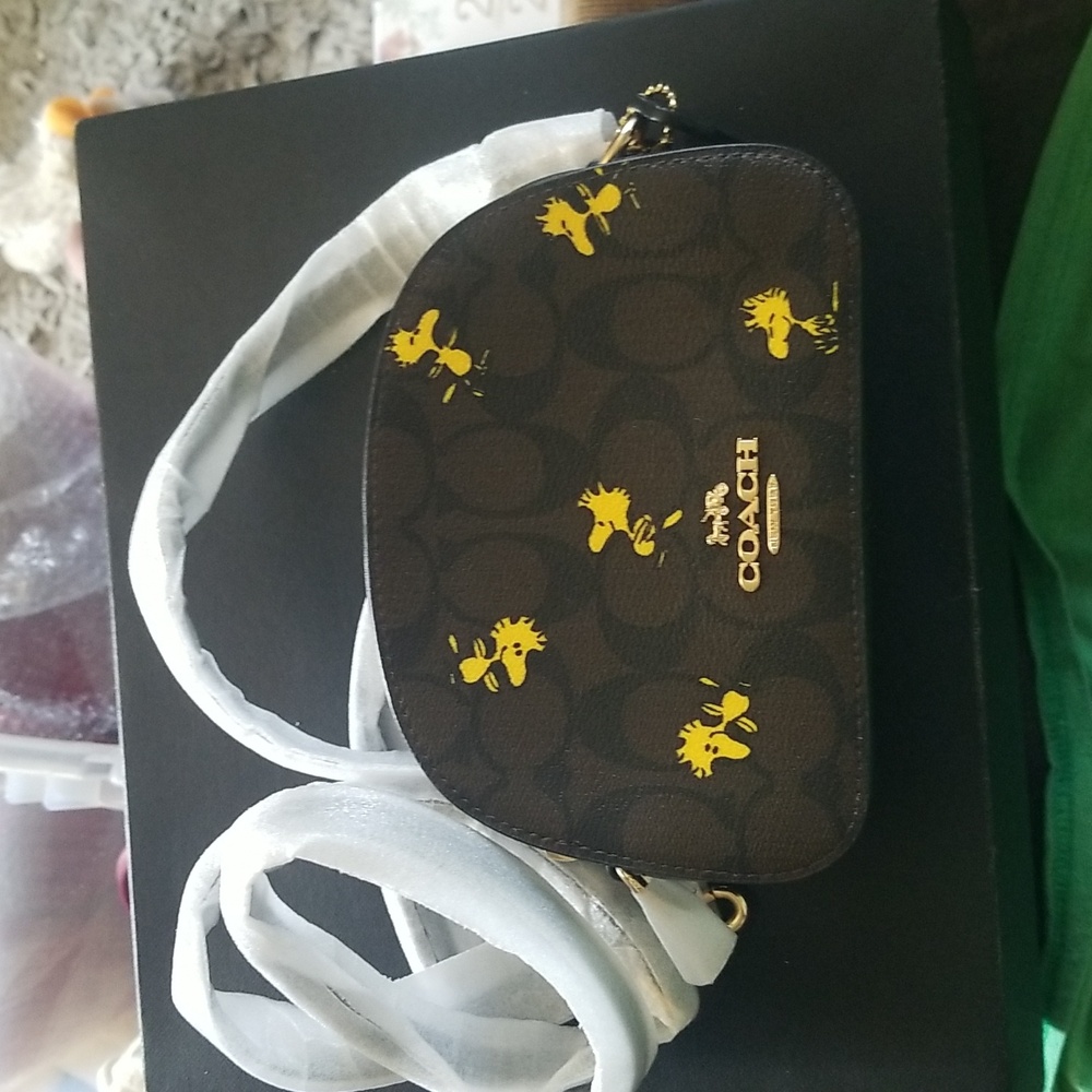 🥜COACH PEANUTS COLLECTION WOODSTOCK MINI SERENA CROSSBODY SIGNATURE CANVAS🛍
